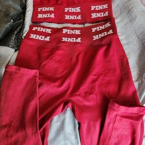 Pink Seamless Leggings and Top Set